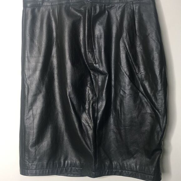 Vintage 90’s G-III Genuine Leather skirt black size 11/12 medium - Picture 6 of 8